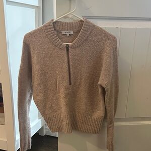 Madewell Beige Zip-Up Sweater